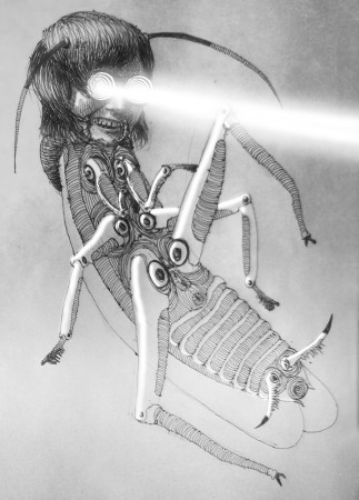 RTG cocroach / Alice (marker on paper / photoshop)